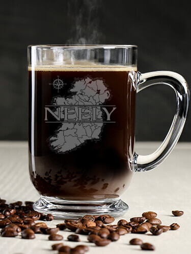 Irish Heritage Clear Coffee Mug - Engraved (single)