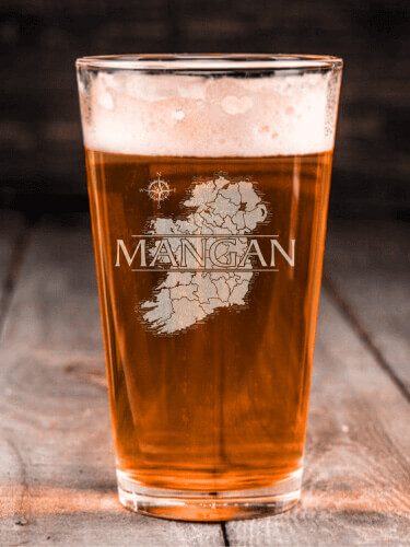 Irish Heritage Clear Pint Glass - Engraved (single)