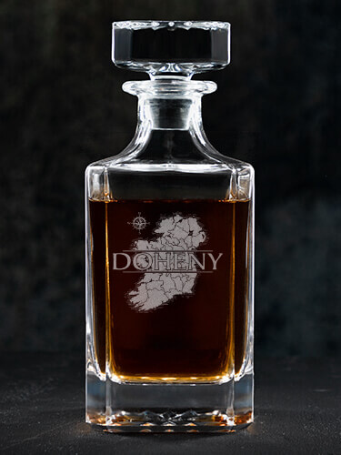 Irish Heritage Clear Whiskey Decanter - Engraved