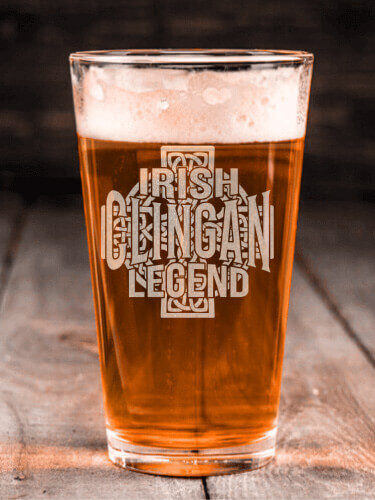 Irish Legend Clear Pint Glass - Engraved (single)