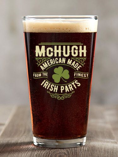 Irish Parts Clear Pint Glass - Color Printed (single)