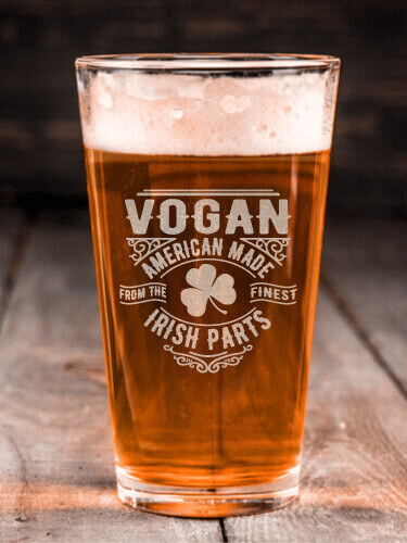 Irish Parts Clear Pint Glass - Engraved (single)