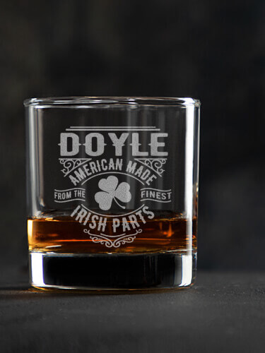 Irish Parts Clear Rocks Glass - Engraved (single)