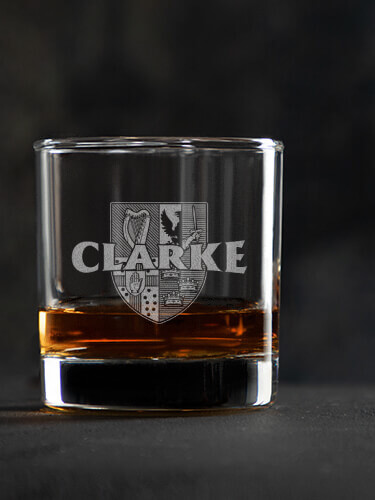 Irish Provinces Clear Rocks Glass - Engraved (single)