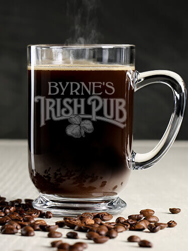 Irish Pub Clear Coffee Mug - Engraved (single)