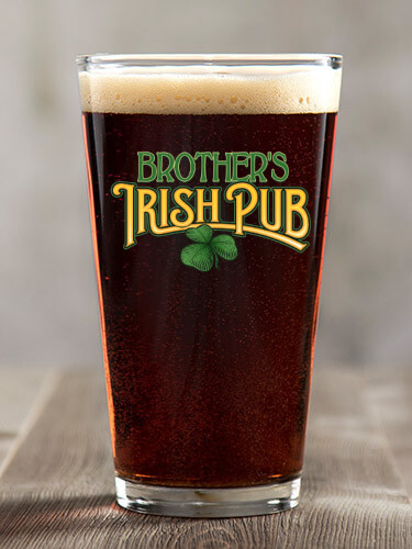 Irish Pub Clear Pint Glass - Color Printed (single)