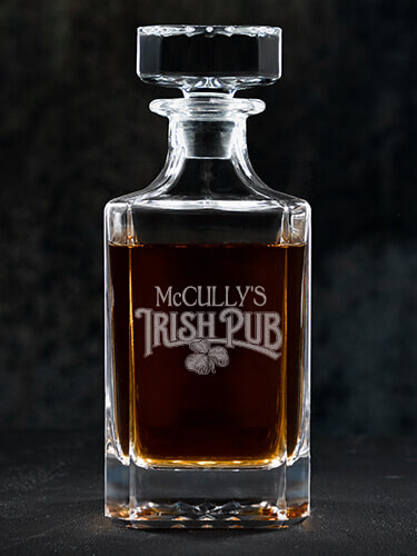 Irish Pub Clear Whiskey Decanter - Engraved