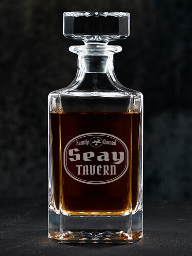 Irish Tavern Clear Whiskey Decanter - Engraved