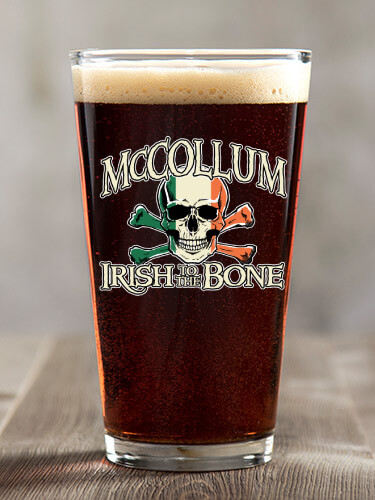 Irish to the Bone Clear Pint Glass - Color Printed (single)