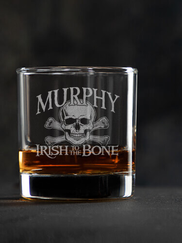 Irish to the Bone Clear Rocks Glass - Engraved (single)