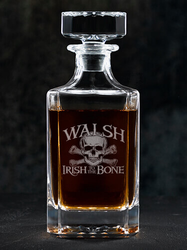 Irish to the Bone Clear Whiskey Decanter - Engraved