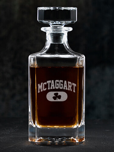 Irish Varsity Clear Whiskey Decanter - Engraved