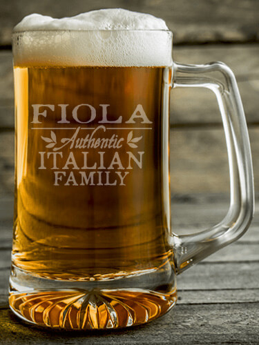 Italian Family Clear Beer Mug - Engraved