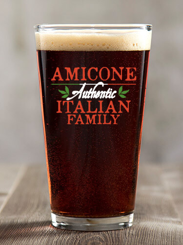 Italian Family Clear Pint Glass - Color Printed (single)