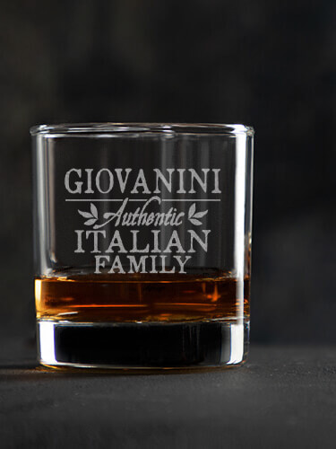 Italian Family Clear Rocks Glass - Engraved (single)