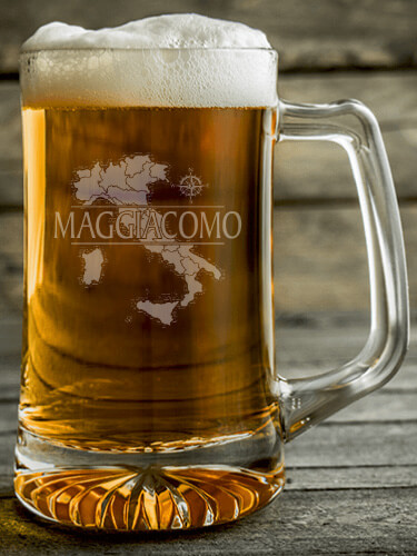 Italian Heritage Clear Beer Mug - Engraved