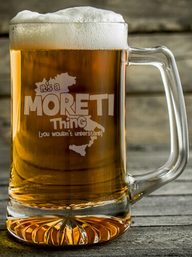 Italian Thing Clear Beer Mug - Engraved