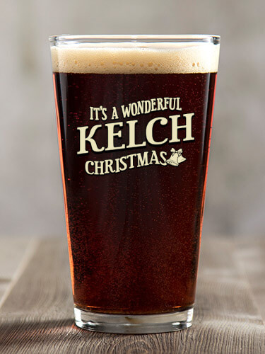 It's A Wonderful Christmas Clear Pint Glass - Color Printed (single)