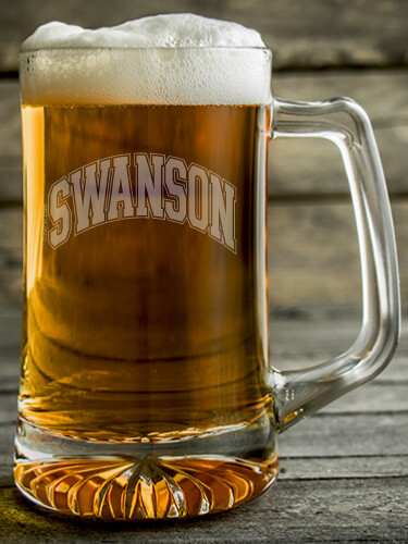 Ivy League Clear Beer Mug - Engraved