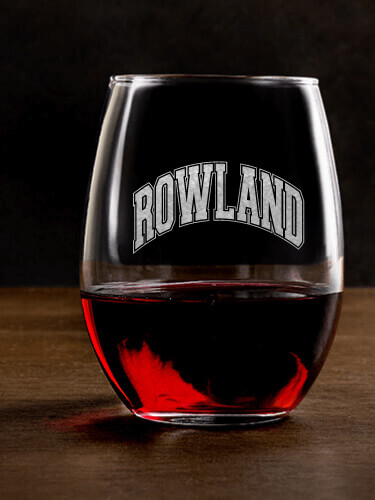 Ivy League Clear Stemless Wine Glass - Engraved (single)