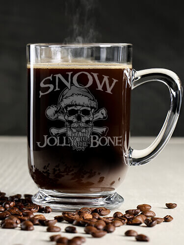 Jolly To The Bone Clear Coffee Mug - Engraved (single)