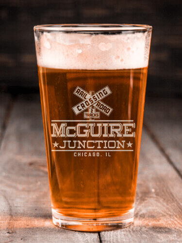 Junction Clear Pint Glass - Engraved (single)