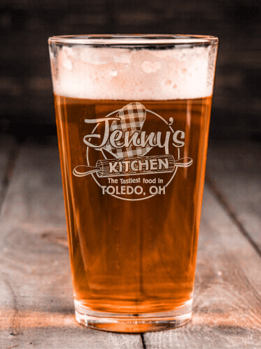 Kitchen Clear Pint Glass - Engraved (single)