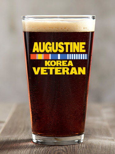 Korea Veteran Clear Pint Glass - Color Printed (single)