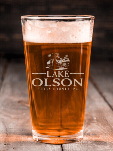 Lake Clear Pint Glass - Engraved (single)