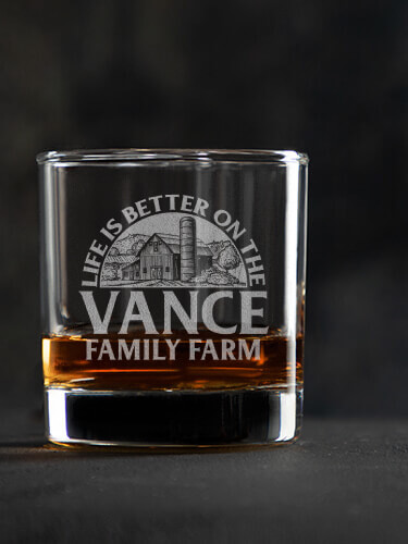 Life Is Better Farm Clear Rocks Glass - Engraved (single)