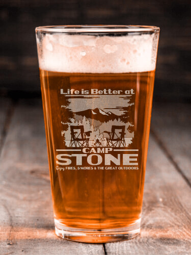 Life Is Better Clear Pint Glass - Engraved (single)