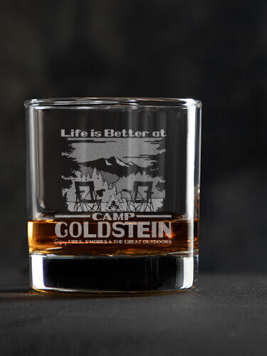 Life Is Better Clear Rocks Glass - Engraved (single)