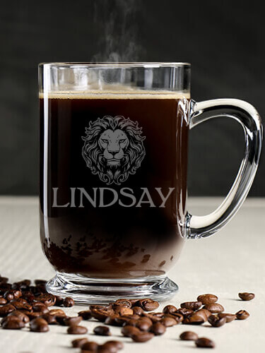 Lion Clear Coffee Mug - Engraved (single)