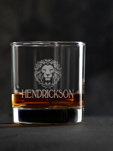 Lion Clear Rocks Glass - Engraved (single)