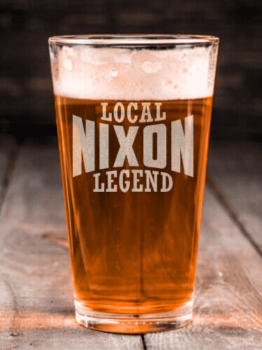 Local Legend Clear Pint Glass - Engraved (single)