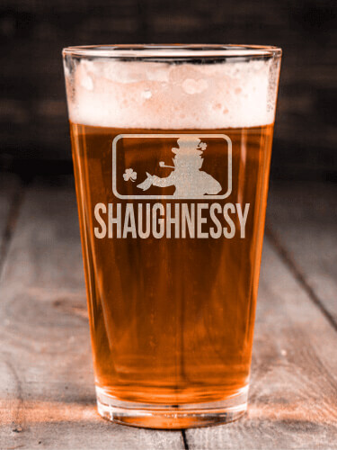 Major League Irish Clear Pint Glass - Engraved (single)