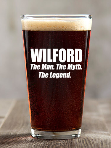 Man Myth Legend Clear Pint Glass - Color Printed (single)