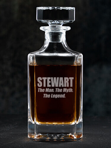 Man Myth Legend Clear Whiskey Decanter - Engraved