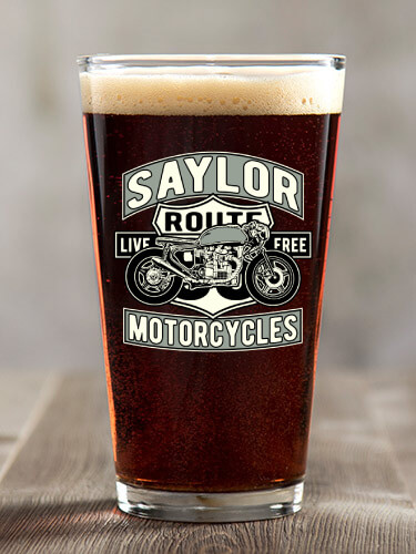 Motorcycles Clear Pint Glass - Color Printed (single)