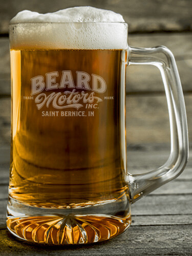 Motors Clear Beer Mug - Engraved