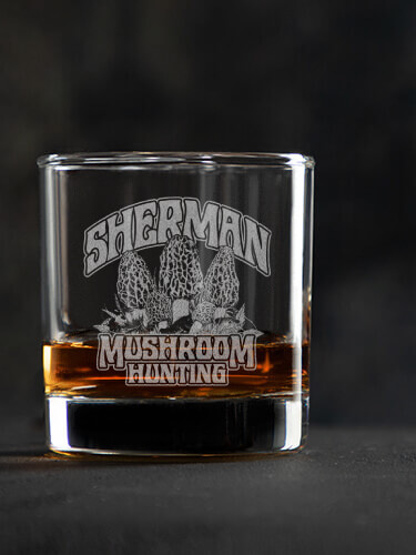 Mushroom Hunting Clear Rocks Glass - Engraved (single)