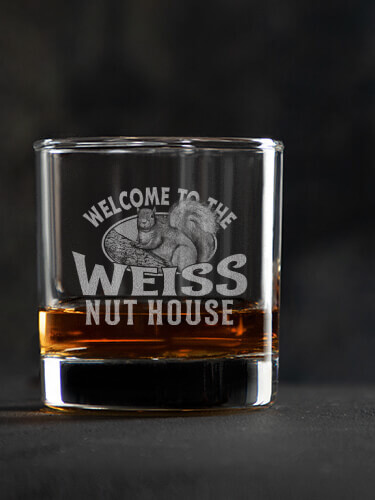 Nut House Clear Rocks Glass - Engraved (single)