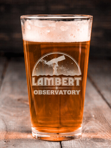 Observatory Clear Pint Glass - Engraved (single)