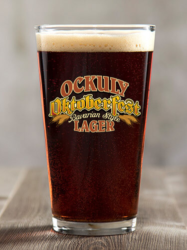 Oktoberfest Lager Clear Pint Glass - Color Printed (single)