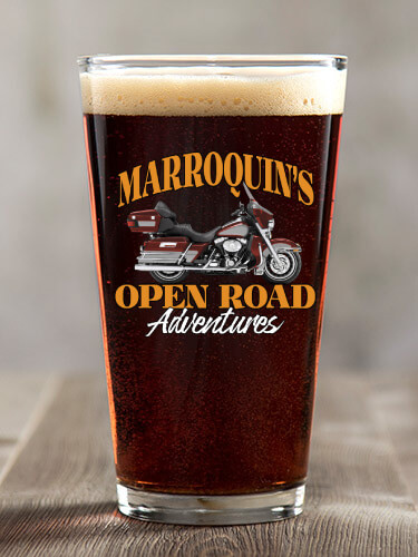 Open Road Clear Pint Glass - Color Printed (single)