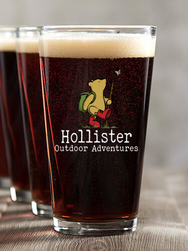 Outdoor Adventures Clear Pint Glass - Color Printed (set of 4)