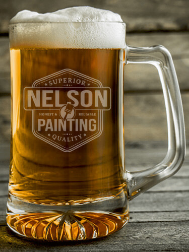 Painting Clear Beer Mug - Engraved
