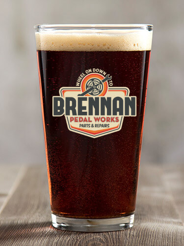 Pedal Works Clear Pint Glass - Color Printed (single)