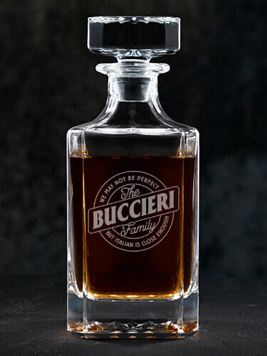 Perfectly Italian Clear Whiskey Decanter - Engraved