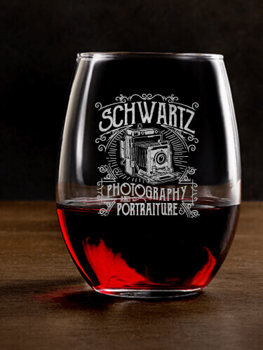 Photography Clear Stemless Wine Glass - Engraved (single)